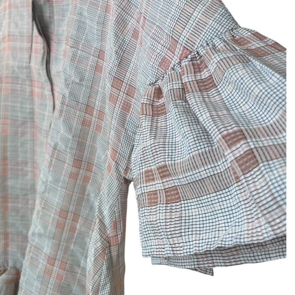 ASOS Edition Mini Boucle Shirt Dress Pink Plaid US 6 UK 10 NWT - Picture 3 of 8